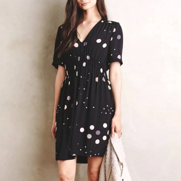 HD in Paris | Anthropologie "Felicity" Dress in Black Motif - Picture 1 of 8